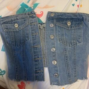 SHEIN Blue Denim Crop Top